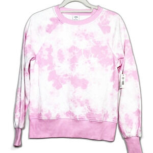 Amazon Essentials Pink White Tie Dye Sweatshirt Size XS NWT